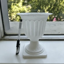 3/2/1個玻璃質感塑料裝飾白色希臘/羅馬風格花盆，附排水孔 - 大型不對稱形狀室內/室外植栽盆，適用於婚禮、花園、露台 - 耐用優雅設計，穩固底座，適用於繡球花、玫瑰、香草 - 全天候耐候裝飾花盆，大型室外植栽盆 - B - 查看 14