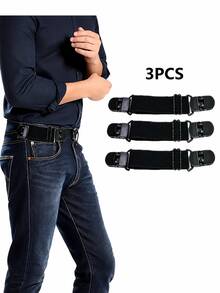 3pcs Elastic Invisible Waist Belt Unisex Slouchy Waist Cincher Adjustable Anti-Slip Elastic Clip Waistband Multi-Function Elastic Belt Accessory,Comfortable, Non-Slip, Suitable For Casual Wear, Handwash, Waist Slimming - Multicolor - View 12