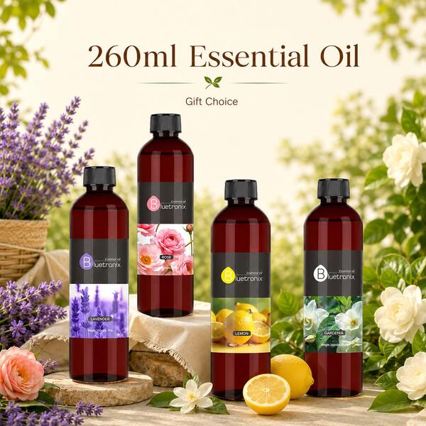 260ml/8,79oz Óleo Essencial de Aromaterapia de Grande Capacidade/Óleo Difusor de Fragrância, Múltiplas Opções de Aroma Laranja Doce, Campainha Azul, Jasmim, Etc., Compatível com Vários Dispositivos Difusores, Ornamentos de Aromaterapia para Carro, Adequado para Quarto, Armário, Escritório, Hotel, Pousada, Apartamento Alugado, Difusão de Fragrância Natural Suave e Duradoura, Melhora o Ritual de Vida e a Experiência de Fragrância do Espaço, Adequado para Uso Pessoal e Presente