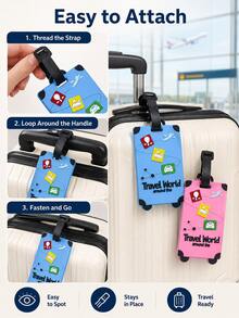 3D Silicone Luggage Tag Card, Waterproof Travel Identification Bag Tag For Backpackers, Suitable For Airport Checked Luggage, Boarding, Vacation, Cruise, Identity Information Card, Can Hold Address Information Slip, Airplane Travel Accessory - Multicolor - View 5