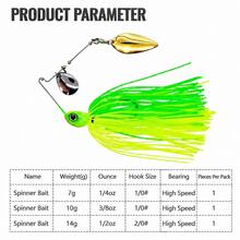 1pc Rotating Sequin Lure, Silicone Rubber Hook Skirt, Suitable For Bass, Salmon, Pike And Trout Fishing, Freshwater And Saltwater Hard Bait - Multicolor - View 8
