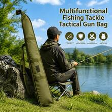 Multifunctional Long Fishing Rod Storage Bag, Waterproof Oxford Cloth Portable Shoulder Carry Fishing Gear Storage Bag, Outdoor Tactical Long Equipment Storage Bag, Suitable For Fishing, Hunting And Outdoor Activities - Multicolor - View 3
