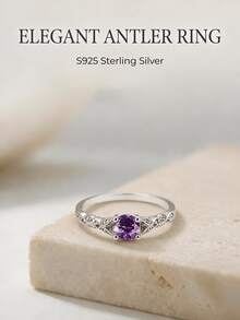 Anillo zirconia cúbica adorno plata - Plateado - Ver 2