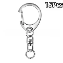 3/5/10/15/20 Pezzi Connettori per Portachiavi in Metallo a Forma di C Argento con Anello a D e Moschettone – Connettori per Gioielli in Lega di Zinco, Anelli per Catene, Strumenti di Collegamento - portachiavi - Visualizzare 23
