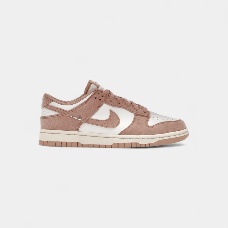 Nike Dunk Low Rose Whisper Gold Mini Swoosh (Women's) - 玫紅色 - 查看 1