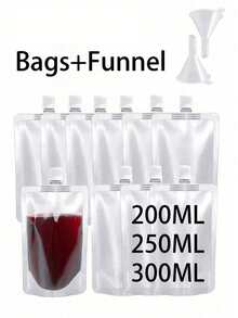 Bolsa de bebida oculta embotellada, bolsa de jugo/bebida reutilizable, bolsa de agua portátil transparente a prueba de fugas para apretar, incluye embudo, bolsa de líquido recargable, bolsa de sangre falsa, contenedor de bolsa diseñado para dispensar líquidos - Multicolor - Ver 1