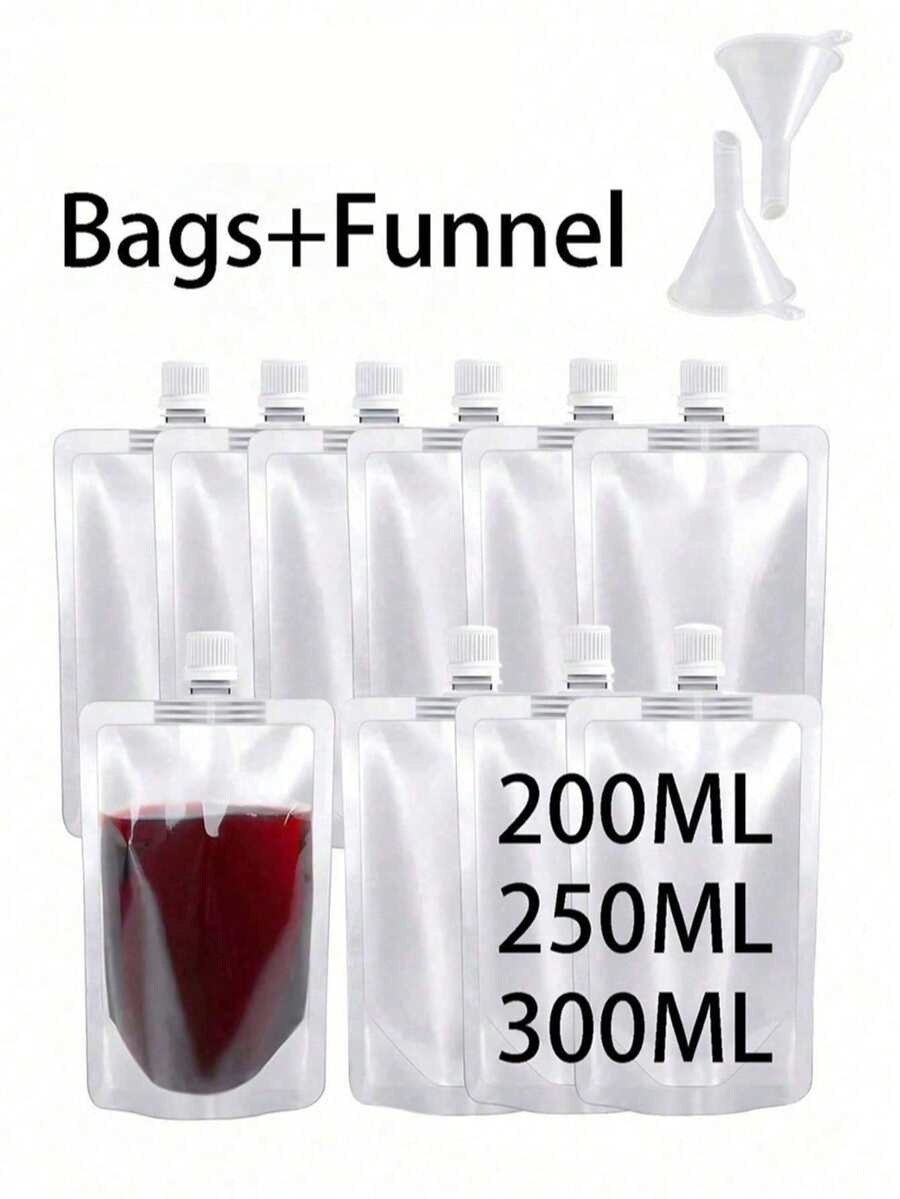 Bolsa de bebida oculta embotellada, bolsa de jugo/bebida reutilizable, bolsa de agua portátil transparente a prueba de fugas para apretar, incluye embudo, bolsa de líquido recargable, bolsa de sangre falsa, contenedor de bolsa diseñado para dispensar líquidos - Multicolor - Ver 1