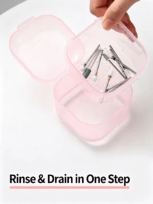Nail Drill Bit Disinfection Box Double Layer Drainage Cleaning Box Nail Tool Soaking Storage Box Multiple Colors Available - Multicolor - View 3