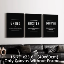 3pcs Modern Minimalist Black & White Inspirational Quote Frameless Canvas Posters, Mood-Boosting Decorative Wall Art, Waterproof Canvas Wall Decor, Inspirational Theme Posters, Suitable For Bedroom, Living Room, Office, Dining Room - 111 - View 7