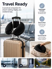 Unfilled Soft Plush Travel Pillow, Can Be Used As Storage Travel Pillow, Suitable For Travel, Travel Essentials, Vacation Accessories, Portable - Multicolor - View 3