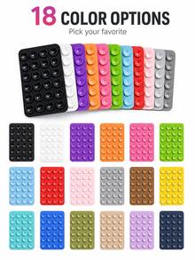 Mobile Phone Silicone Suction Cup 24 Square Suction Cup Mobile Phone Leather Case Silicone Suction Cup Multiple Colors Mobile Phone Holder, Wide Application Range Silicone Suction Cups For Phone Case Self-Adhesive Mount - Multicolor - View 9