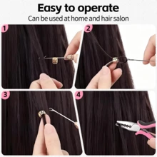 Hair Extension Pliers Set, 3-Hole Professional Mini Hair Extension Tool, Suitable For Installing And Removing Hair Extensions, Compatible With Micro Ring, Nano Ring And Feather Style Hair Extensions, Specialized Pliers For Bead Hair Extensions, Halloween - View 7