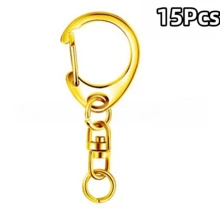 3/5/10/15/20 Pezzi Connettori per Portachiavi in Metallo a Forma di C Argento con Anello a D e Moschettone – Connettori per Gioielli in Lega di Zinco, Anelli per Catene, Strumenti di Collegamento - portachiavi - Visualizzare 20