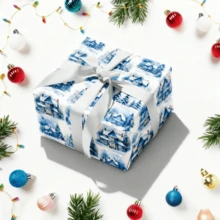1 Roll Christmas Wrapping Paper With Christmas Tree, Hedgehog, Fox, Bear And Various Animals, 43x500cm(17x197in), Featuring Snowflakes, Snowman, Christmas Reindeer, Snow House, Paw Prints, Suitable For Christmas, Halloween, Family Gathering, Birthday Party Gift Wrapping - View 12