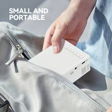 MOMAN Full HD 有線迷你便攜投影機,無 WiFi/藍牙,有線手機連接,內建喇叭,EU/UK/US/AU 插頭,適用於居家、辦公室、旅行 - 黑色 - 查看 3