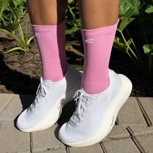 Adult Polyamide Running Socks With 3D Cuff, Breathable, Thermal Comfort, High Performance, Spinning, Cycling - Rosa - View 3