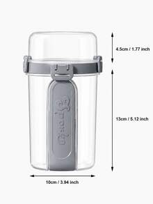 Leak-Proof Double-Layer Salad Box With Fork And Spoon, Detachable Portable Food Cup, Suitable For School, Lunch, Yogurt, Travel, Camping Tent Accessories, Travel Essentials, Holidays - Multicolor - View 9