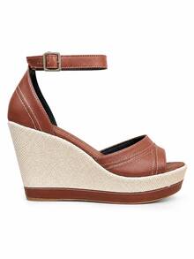 Women's High Heel Wedge Sandal, Platform, Very Lightweight, Comfortable, Soft, Various Colors, 11cm, Blogger/Influencer Style, Sizes 33 To 41 - 地球 - 查看 4
