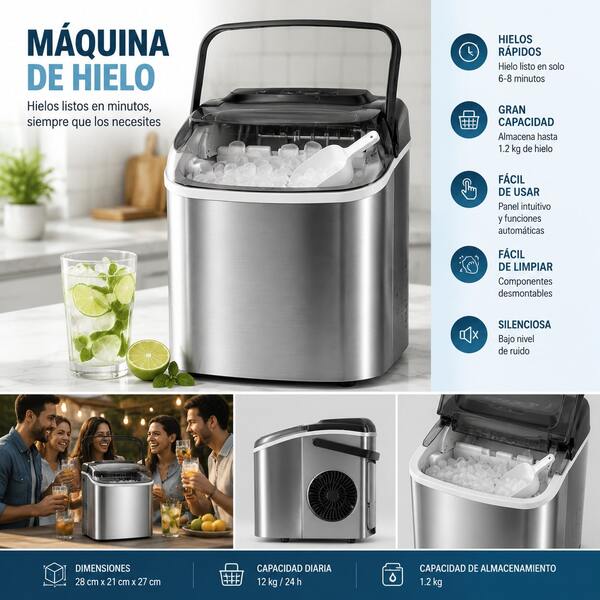 Máquina de Hielo Portátil Antarctic Star 12 kg/día 2 Tamaños Blanca