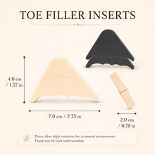 QKC 1 Pair Soft Toe Filler Pads, Trimmable Front Inserts, Suitable For Pointed Toe High Heels And Loafers - Black - View 5
