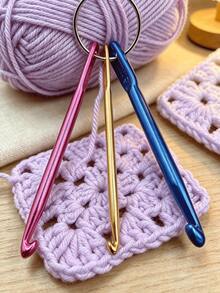 Mini Aluminum Crochet Hook Keychain Set, Includes 3.0/4.0/5.0mm 3 Sizes Of Crochet Hooks, Lightweight And Durable, Convenient To Carry, Compatible With Yarn, Acrylic Yarn And Other Different Thicknesses Of Yarn, Suitable For Handmade Enthusiasts Basic Crochet, Clothing Repair, Accessory Making And Other Daily DIY Creations - Keychain Crochet - View 3