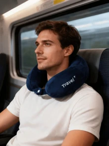Gối ngủ trưa chữ U bằng mút mềm nhớ hình, gối đỡ đầu di động unisex, thiết yếu cho máy bay, ô tô, nhà ở, ghế tựa - Nhiều màu - Xem 10