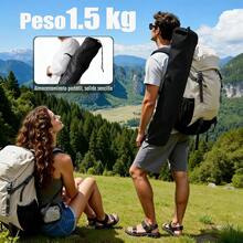 Silla Plegable Portátil Color Negro con Reposabrazos y Portavasos para Camping Playa y Salidas al Aire Libre - Negro - Ver 2