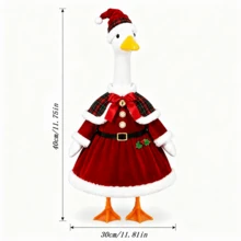 Porch Goose Christmas Outfit Snowman Dress Scarf  Earmuffs For Lawn Goose - Red - View 7