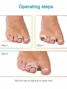 Adjustable Toe Separator - Finger Splint, Reusable Polyester Fracture Bandage, For Hammer Toe, Crooked Toe, And Overlapping Toe, Tie-On Design, Hand Wash, Comfortable Polyester Toe Protector - 多色 - 查看 3