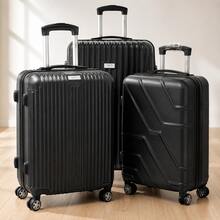 Mala Viagem Grande Expansível 50kg Rodas 360° Cadeado TSA Zíper Duplo Bordo Despacho Resistente Leve - Preto - Visão 2