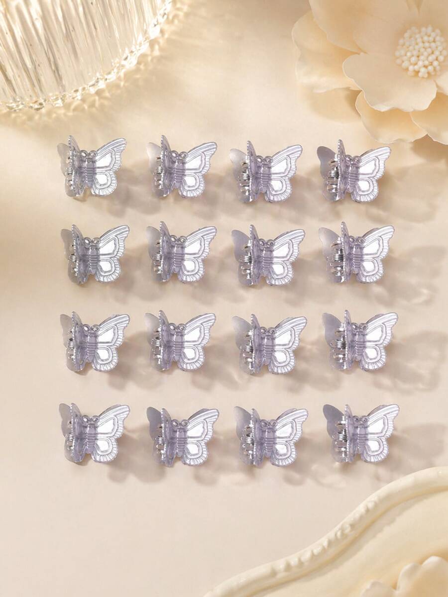 30件裝銀色蝴蝶造型髮夾,適合鬆散瀏海,小巧髮飾配件 - 30pcs - 查看 1