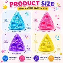 1/2Pcs Colorful Sparkling Squishy Cheese- Cheesy Squeeze This Fun, Squishy, Slow Rising Squeeze Toy, Extra Soft Square Cheese For Stress Relief - Original Sensory / Fidget Novelty Toy And Gift For Kids,Desk Accessary,Office Leisure - 彩色 - 查看 2