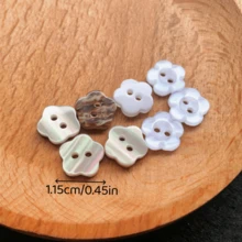 22/33/44/55/66/77/88/99Pcs Flower Shaped White Pearl Buttons, Two-Hole Glossy Shank Buttons, Multi-Color Shell Buttons For DIY Sewing Clothes, Shirts, Dresses, Crafts, Scrapbooking Decoration - Multicolor - View 3