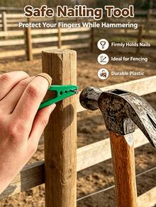 1pc The Practical Nail Clamp Can Firmly Fix Nails When Knocking Wooden Stakes And Building Poultry Fences, Keep Fingers Away From The Hammer, And Prevent Bumping And Injury. It Is Light And Reusable, And Is An Essential Tool For Farmers - Multicolor - View 2