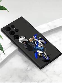 酷炫機車騎士防滑防摔黑色手機保護殼，相容 iPhone、Honor、Galaxy A04e/A05s/A13/A14/A15/A34/A35/A50/A52/A53/A54/S21/S22/S23/S24/S25/S25Ultra/6A/7A/8A/12T/13T/14T - 黑色 - 查看 4