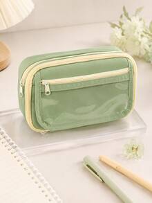 A Transparent Flip Cover 9-Layer Pencil Case, Portable Student Stationery Bag, Desktop Items And Study Stationery Storage Bag, Ba, First Day Of School - Multicolor - View 15
