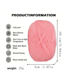 EDCUEBE7 3/10 Rolls 25g Knitted Yarn For DIY Knitting, Hand Knitting, Sewing Fabric, Crochet Yarn, Suitable For Beginners And Moms - 25g Braided Line - View 2