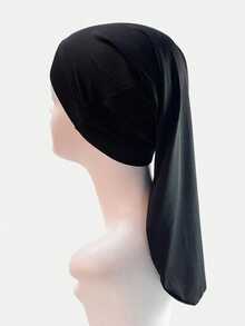 1pc Unisex Satin Stretchy Braided/Messy Bun Sleep Cap, Extra Large Size - A - View 11