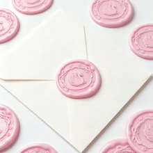 20入 3D 浮雕天鵝湖圖案自黏式蠟封貼紙，適用於禮物、婚禮邀請函信封 - 粉色 - 天鵝-粉 - 查看 5