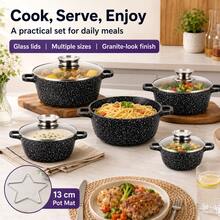 12pcs Kitchen Cookware Set With Clear Lids, Multiple Sizes - View 2