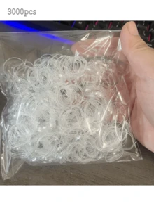 100/500/1000/2000/3000入 透明迷你彈性髮圈 一次性小橡皮筋 女款簡約髮飾 男款鬍鬚小橡皮筋 馬尾髮型、婚禮髮型、節日派對髮飾工具 造型髮飾配件 - 透明色 - 查看 13