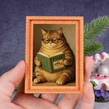 1pc Gangsta Cat Pattern Wooden Refrigerator Magnet, Craft Gift Suitable For Home Fridge And Mailbox Decoration! - one-size - View 28