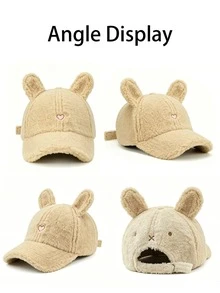 2件裝四季通用大頭圍極簡山線條棒球帽，時尚簡約棒球帽 - cute rabbit - 查看 3