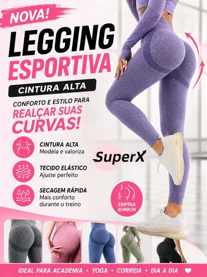 Calças leggings esportivas de fitness femininas elásticas de cintura alta de secagem rápida