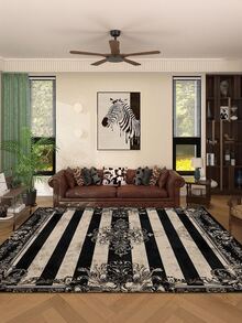 1 buah Karpet Mewah Bermotif Bunga dan Garis-garis Gaya Bohemian, Bahan Wol Imitasi Eropa, Cocok untuk Ruang Tamu, Kamar Tidur, Asrama, Lorong Masuk, Teras, Dapat Dicuci dengan Mesin, Karpet Dekoratif Ukuran Besar Sepanjang Musim, Dekorasi Rumah yang Estetis - MultiWarna - View 1