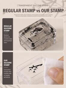 High Clear Square Silicone Nail Stamper Set Include Frosted Scraper, Stamper,Transparent Storage Box - White - View 6