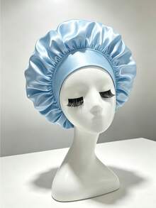 2/1pc Luxury Satin Sleep Cap, Solid Color Elastic Sleep Hair Cap, Lightweight Smooth Silk Texture, Suitable For Comfortable All-Night Wear, Hair Protection And Bath Use, Soft And Snug Fit To Protect Scalp, Suitable For Curly, Straight And Fine Curly Hair, Perfect Holiday Gift And Back To School Essential - Multiple Styles - View 16