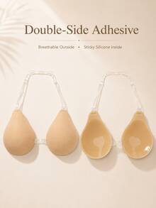 Invisible Adhesive Neck Bra For Women, Summer Strapless Non-Slip Push-Up Breast Pads, Double-Sided Adhesive Transparent Shoulder Straps, Lightweight Breathable Seamless Lingerie - Multicolor - View 10