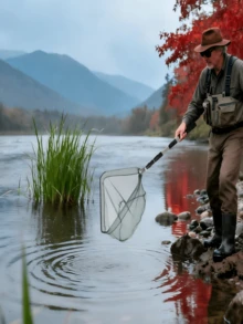 1pc Integrated Fishing Net, With A Deepened And Reinforced Design, Is Very Suitable For Freshwater Fishing. It Is Easy To Grab And Release, And Neither Big Fish Nor Small Fish Can Escape. - Multiple Specifications - View 3