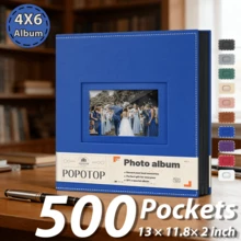 Photo Album 4x6 100/300/500/800 Pockets With Leather Hardcover Cover, Large Photo Album Binder Book With 80Pcs Pages For Family Travel Wedding Baby Gifts - Blue - View 10